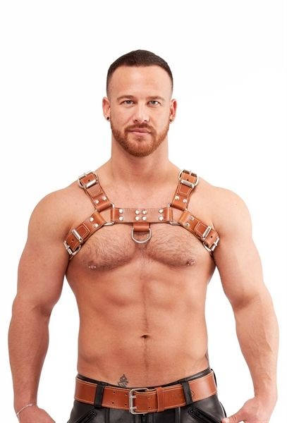 Mister B Leather Chest Harness Saddle Leather Brown 