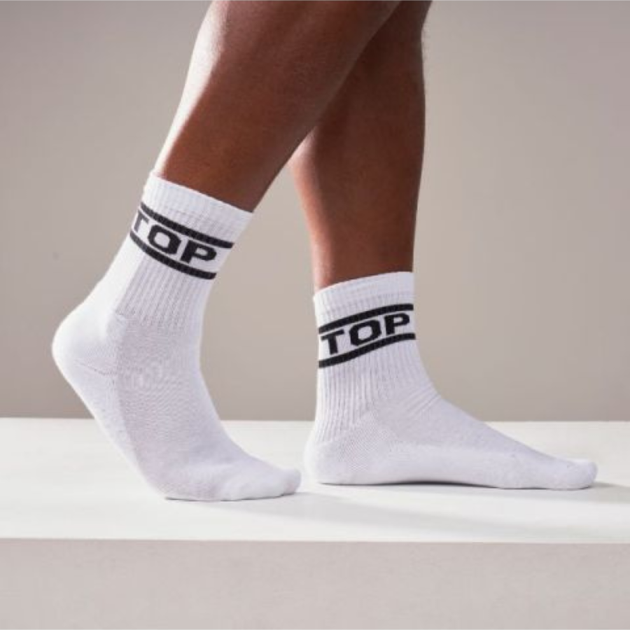 Mister B Crew Socks Top 2-Pack White 38-41