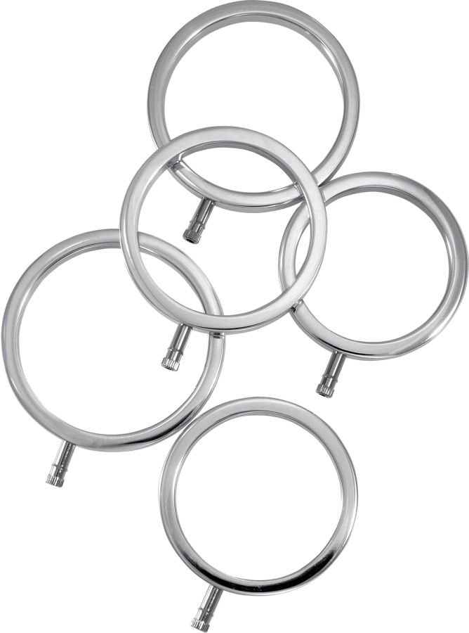 Solid Metal Cock Ring Set 5 Sizes