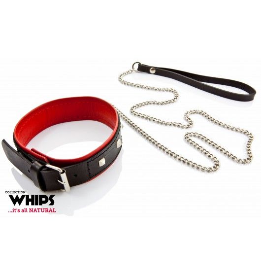 Whips Women's collar 4 cm with a leash